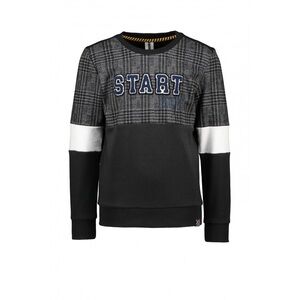 Kids Plaid Black and Gray Sweater